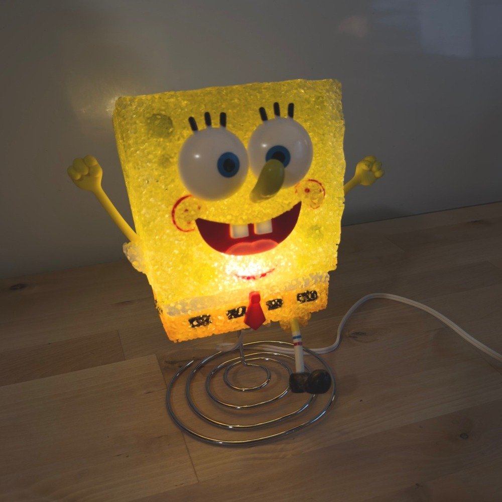 Nickelodeon SpongeBob SquarePants Melted Plastic Popcorn Lamp Y2K Vintage Decor